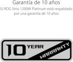 ASUS ROG Strix 1200W Platinum Fully Modular Power Supply, 80 Plus Platinum, ATX 3.1, GAN MOSFET, GPU-First Intelligent Voltage Stabilizer, 10 Year Coverage - Imagen 8