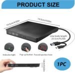 Aivane CD/DVD Burner External USB 3.0 and Type-C, Ultra-Slim CD/DVD +/-RW Drive Porttil Burner External DVD Reader for Windows 11/10/8/7/XP/Vista Linux MacOS Laptop Desktops - Image 3