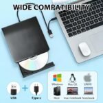 Aivane CD/DVD Burner External USB 3.0 and Type-C, Ultra-Slim CD/DVD +/-RW Drive Porttil Burner External DVD Reader for Windows 11/10/8/7/XP/Vista Linux MacOS Laptop Desktops - Image 6