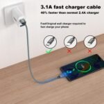 USB Type C Cable, [2Pack 2M] 3.1A Charger Type C Nylon Braided Fast Charging and Synchronization USB C Cable for Samsung S10/S9/S8/Note 10/Note 9, Huawei P30/P20/Mate 20, Xperia XZ - Image 5