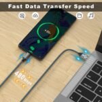 USB Type C Cable, [2Pack 2M] 3.1A Charger Type C Nylon Braided Fast Charging and Synchronization USB C Cable for Samsung S10/S9/S8/Note 10/Note 9, Huawei P30/P20/Mate 20, Xperia XZ - Image 6