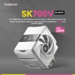 SK700V White CPU Heatsink AM5: CPU Cooler with Digital Display Exclusive for AM5 – CPU Fan 120 mm with 7 HeatPipes and Total RAM Freedom, 5 Years Warranty, White - Imagen 3