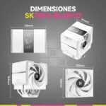 SK700V White CPU Heatsink AM5: CPU Cooler with Digital Display Exclusive for AM5 – CPU Fan 120 mm with 7 HeatPipes and Total RAM Freedom, 5 Years Warranty, White - Imagen 5