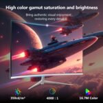 Z-Edge Monitor 27 Inch Curved Gaming, 280 Hz (DP) / 240 Hz (HDMI), 1 ms, FHD Resolution, 1500R Curvature, FreeSync, White, Adjustable Tilt, 2×HDMI 2.0 + 2×DP 1.2 - Imagen 5