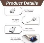 Micro SD Card Reader USB C, OTG USB C with USB A Adapter, TF OTG Reader for Type-C Mobile and Portable, Compatible with Android, iPhone 15 16, Windows and Mac, Metal Body, with LED Indicator - Imagen 4