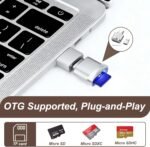 Micro SD Card Reader USB C, OTG USB C with USB A Adapter, TF OTG Reader for Type-C Mobile and Portable, Compatible with Android, iPhone 15 16, Windows and Mac, Metal Body, with LED Indicator - Imagen 7