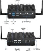 VENOEN N100 Win 11 Pro Fanless PC, Industrial Mini PC, 4K 60Hz, 2X HD2.0, DP1.2, RS232 COM, Dual LAN, USB, WiFi, BT4.2, Linux, Business/Home, PC Server, 8GB DDR4 RAM 256GB SSD - Imagen 3