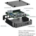 VENOEN N100 Win 11 Pro Fanless PC, Industrial Mini PC, 4K 60Hz, 2X HD2.0, DP1.2, RS232 COM, Dual LAN, USB, WiFi, BT4.2, Linux, Business/Home, PC Server, 8GB DDR4 RAM 256GB SSD - Imagen 4