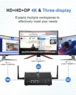 VENOEN N100 Win 11 Pro Fanless PC, Industrial Mini PC, 4K 60Hz, 2X HD2.0, DP1.2, RS232 COM, Dual LAN, USB, WiFi, BT4.2, Linux, Business/Home, PC Server, 8GB DDR4 RAM 256GB SSD - Imagen 5