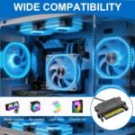 ARGB Hub RGB 5V 3 Pin SATA Controller, 14 Keys for Light Effects, 1 to 3 ARGB Splitters, Support Fans and LED - Image 8