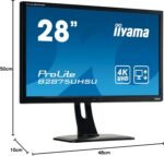 iiyama B2875UHSU-B1 28 Inch TN LCD (sRGB: 102 Percent,NTSC: 72 Percent),1ms,4K UHD 3840x2160,FreeSync ,300 cd/m² Brightness,1x HDMI,1 x DisplayPort,1 x VGA,1xDVI 3 x USB,2 x 2.5W Speakers,HA Stand - Imagen 8