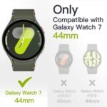 JETech Case with Screen Protector for Samsung Galaxy Watch 7 44mm, General Protection Case, Built-in Tempered Glass High Sensitivity, 2 Units (Black) - Image 3