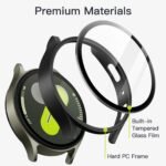 JETech Case with Screen Protector for Samsung Galaxy Watch 7 44mm, General Protection Case, Built-in Tempered Glass High Sensitivity, 2 Units (Black) - Image 4