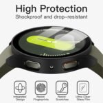 JETech Case with Screen Protector for Samsung Galaxy Watch 7 44mm, General Protection Case, Built-in Tempered Glass High Sensitivity, 2 Units (Black) - Image 6