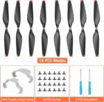 16Pcs 6030F Propellers for Mini 4 Pro/Mini 3 Pro Low Noise and Quick Release Blades Accessories (Orange) Compatible with DJI Mini 4 Pro/Mini 3 Pro, 2 x Stabilizer Fixers - Image 3
