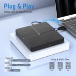 External Blu-Ray Drive, Portable 3D Blu-Ray Player with USB 3.0 Type C, CD DVD BD, Slim Optical Bluray CD/DVD Burner for Laptop, MacBook, Desktop PC - Imagen 3