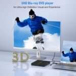 External Blu-Ray Drive, Portable 3D Blu-Ray Player with USB 3.0 Type C, CD DVD BD, Slim Optical Bluray CD/DVD Burner for Laptop, MacBook, Desktop PC - Imagen 5