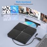 External Blu-Ray Drive, Portable 3D Blu-Ray Player with USB 3.0 Type C, CD DVD BD, Slim Optical Bluray CD/DVD Burner for Laptop, MacBook, Desktop PC - Imagen 6