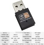 Key Wi-Fi AC 600Mbps Dual Band 2.4GHz/5GHz WiFi Dongle USB Wireless Adapter Extension Key Internet Card Antenna for PC/Laptop Compatible with Windows 11/10/8.1/8/7/XP, Mac - Image 3