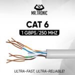 Mr. Tronic Bulk Cat 6 Ethernet Cable 1000ft, Bulk LAN Network Cable for Fast & Reliable Internet - AWG24 Cat6 Bulk, 1Gbps Internet 250MHz UTP CCA (305 Meters, Grey) - Imagen 4