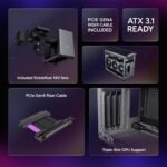 Cooler Master NR200P MAX SFF Small Form Factor Mini-ITX Case, Custom 280mm AIO, 850W SFX Gold PSU, Triple Slot Vertical Mount GPU, PCIe Gen4 Riser, Tempered Glass or Vented Panel (NR200P-MCNN85-SL0) - Image 3