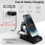 SwanScout 3 in 1 Fast Charger, 25W Foldable Charging Dock for iPhone 14 13 12 11 Pro MAX Mini Plus, for Apple Watch Ultra 3/11/10/9/8/7/6/5 and Air pods - Imagen 4