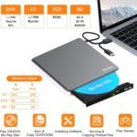 BUNUD External Blu Ray CD DVD USB 3.0 & Type-C CD/DVD Blu-Ray Burner with 2 USB & SD/TF Slots, External 3D BD Bluray Optical Drive for PC, Laptop, Windows 11/10, MacBook, MacBook - Imagen 4