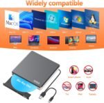 BUNUD External Blu Ray CD DVD USB 3.0 & Type-C CD/DVD Blu-Ray Burner with 2 USB & SD/TF Slots, External 3D BD Bluray Optical Drive for PC, Laptop, Windows 11/10, MacBook, MacBook - Imagen 8