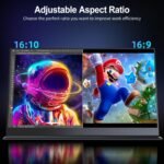 UPERFECT 2K 120Hz 16 Inch Portable Monitor 2560 x 1600 1200:1 Contrast 400 Nits Display IPS Mini HDMI USB C for PC Laptop Smartphone Xbo Switch PS4/5, Mobile Screen Compatible VESA - Imagen 6