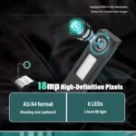 Escáner De Libros A3/A4 18mp De Alta Resolución con OCR, Visualizador De Documentos USB con Aplanado De Páginas Curvas Y Eliminación De Fondo, para Estudio Casa Y Archivo - Imagen 4