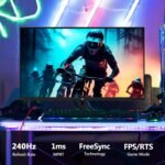 Z-Edge Gaming Monitor 24.5'', 240 Hz, 1ms, FreeSync, FHD(1920x1080), Computer Display Ultra-thin Bezel, 5000:1, Adjustable Tilt, DP1.4& 2*HDMI2.0, RGB Light, VA, VESA 100*100mm(DP Cable Included) - Image 5