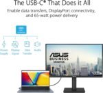 ASUS VA27UCPS - 27" Professional Monitor, 4K UHD (3840x2160), IPS, 99% sRGB, HDR-10, USB-C, Stereo Speakers, Anti-Flicker, Blue Light Filter, Ergonomic, Wall Mounted, Sustainability - Imagen 3