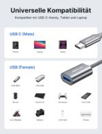 JSAUX USB Type C to USB 3.0 Adapter [2 Pieces], OTG Type C Male to USB Female Cable Compatible with iPhone 16 Pro Max/15 Pro Max, MacBook Pro/Air, iPad Pro, Samsung Galaxy S24 S23 S22, Huawei P40 P30 - Imagen 6