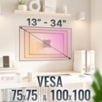 RICOO Slim Flat Fixed Wall Monitor Stand 13-29" (33-74cm) PC Screen N0611 Universal for LED/LCD/TFT VESA 75x75-100x100 Monitors - Image 6