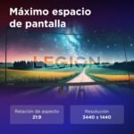 Lenovo Legion R34w-30 - Curved Gaming Monitor 34" (VA Panel, 180Hz, 0.5ms MPRT, 21:9, HDMI+DP, AMD FreeSync Premium, VESA Mount 100 x 100 mm) Tilt/Height/Swivel Adjustment - Black - Image 7