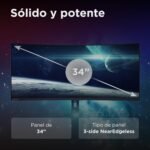 Lenovo Legion R34w-30 - Curved Gaming Monitor 34" (VA Panel, 180Hz, 0.5ms MPRT, 21:9, HDMI+DP, AMD FreeSync Premium, VESA Mount 100 x 100 mm) Tilt/Height/Swivel Adjustment - Black - Image 8