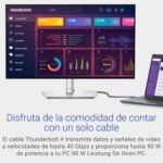 Dell U2724DE UltraSharp Thunderbolt 27" QHD (2560x1440) Monitor, 120Hz, IPS Black, 5ms, 98% DCI-P3, 2x Thunderbolt, 2x USB-C, 2x DisplayPort, HDMI, 4x USB, RJ45, 3 Year Warranty, Silver - Image 6