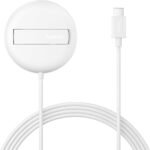 Belkin Wireless Charger Compatible with MagSafe, 15W Magnetic Charging Dock, Qi2 Certified, iPhone 17, Air, Samsung Galaxy S25, Pixelsnap and AirPods - No Power Supply - White - Imagen 2