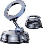 GizmoVine Magnetic Car Phone Mount, Vacuum Suction, 360° Adjustable Dashboard/Windshield/Air Vent Mount, 78LBS Suction, Compatible with MagSafe for iPhone 12-16 - Image 2