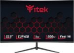 Itek GGC Monitor - 23.6" Curved R1500 Display, FHD 1920x1080 Resolution, Rapide VA Panel, 200 Hz, 16:9, 1 ms, HDMI, DP, Adaptive Sync - Imagen 2