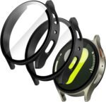 JETech Case with Screen Protector for Samsung Galaxy Watch 7 44mm, General Protection Case, Built-in Tempered Glass High Sensitivity, 2 Units (Black) - Image 2