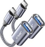 JSAUX USB Type C to USB 3.0 Adapter [2 Pieces], OTG Type C Male to USB Female Cable Compatible with iPhone 16 Pro Max/15 Pro Max, MacBook Pro/Air, iPad Pro, Samsung Galaxy S24 S23 S22, Huawei P40 P30 - Imagen 2