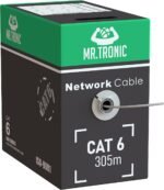 Mr. Tronic Bulk Cat 6 Ethernet Cable 1000ft, Bulk LAN Network Cable for Fast & Reliable Internet - AWG24 Cat6 Bulk, 1Gbps Internet 250MHz UTP CCA (305 Meters, Grey) - Imagen 2