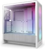 NZXT H5 Flow RGB - Compact ATX Mid-Tower Case for Gaming PC - High Airflow - RGB F360 (CV) Fan Included - 360mm Front and Top 240mm Radiator Bracket - White - Imagen 2