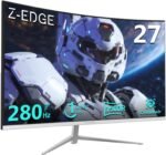 Z-Edge Monitor 27 Inch Curved Gaming, 280 Hz (DP) / 240 Hz (HDMI), 1 ms, FHD Resolution, 1500R Curvature, FreeSync, White, Adjustable Tilt, 2×HDMI 2.0 + 2×DP 1.2 - Imagen 2