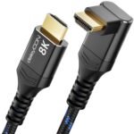 deleyCON HDMI 2.1 Cable 8K 4 m Ultra High Speed 48 Gbps Cable with Angled Connector (90°) – Ideal for TV, Monitor, PS4, PS5, EARC, HDR10+ – 10K/8K@60Hz, 4K@120Hz/144Hz and 2K@240Hz - Imagen 2